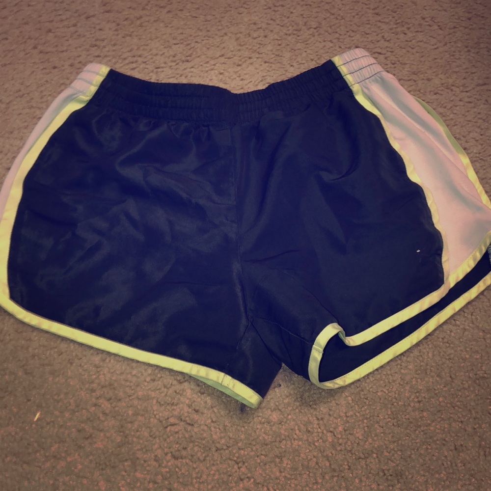 Dark grey with white and pale green trim shorts